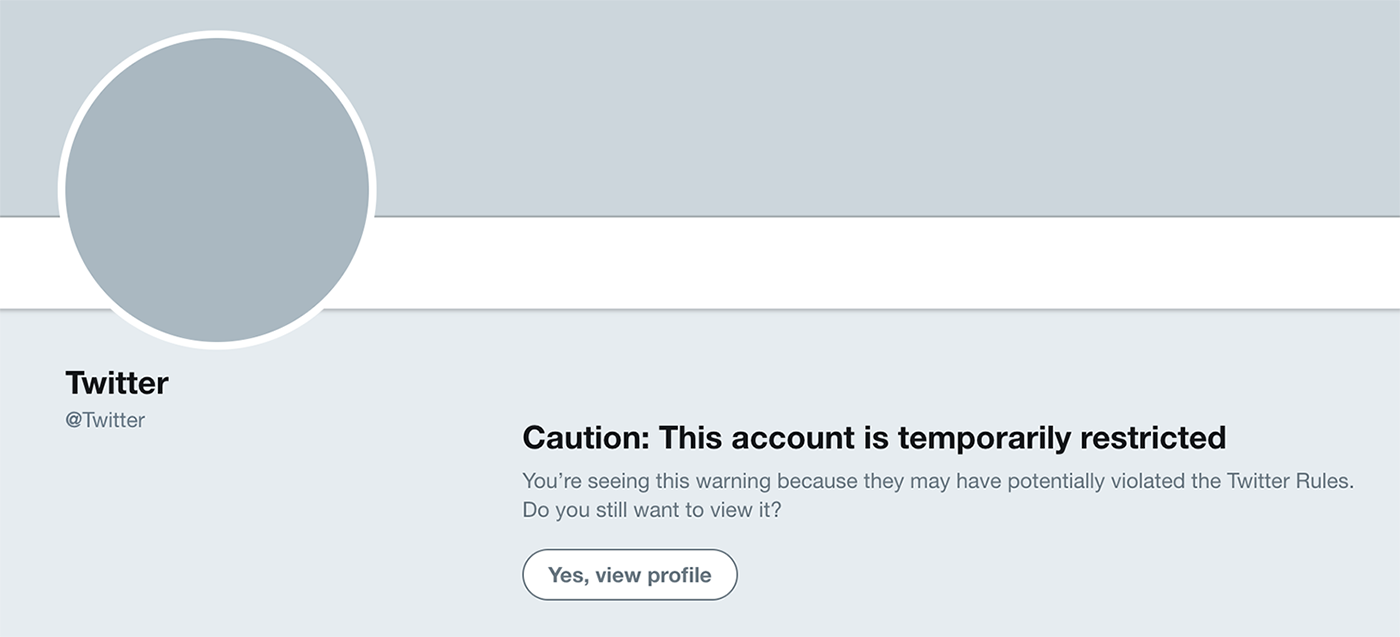 트위터 계정 알림과 그 의미 - 일시 정지 등